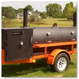 8' x 30" Charcoal wood smoker with gas powered warmer/smoker cooker box